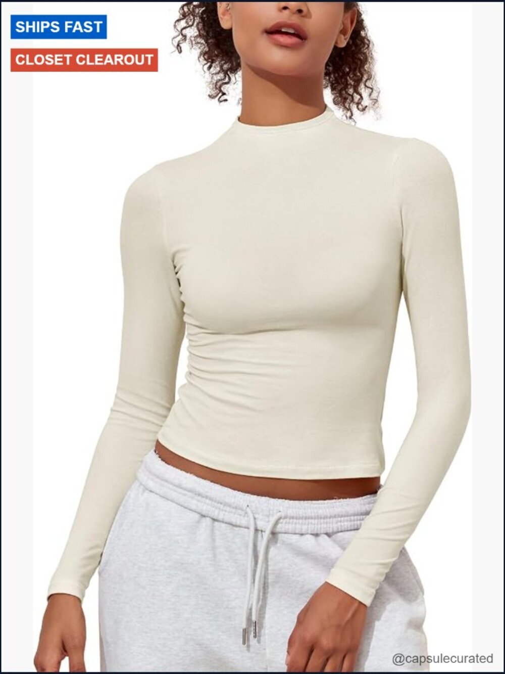 Mock Neck Long Sleeve Crop Top Fitted Tee Y2K Going Out Top